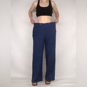 Matta Wide Leg Pants in Navy Blue